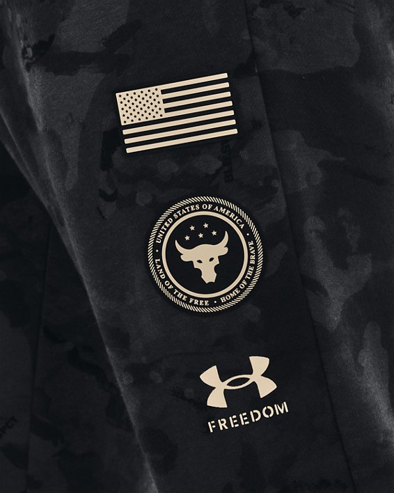 Under Armour Womens Project Rock Veterans Day Sweatpants L Black USA Flag 